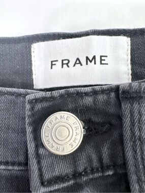New FRAME Black Le-High-Rise Straight Leg Jeans Sz 24